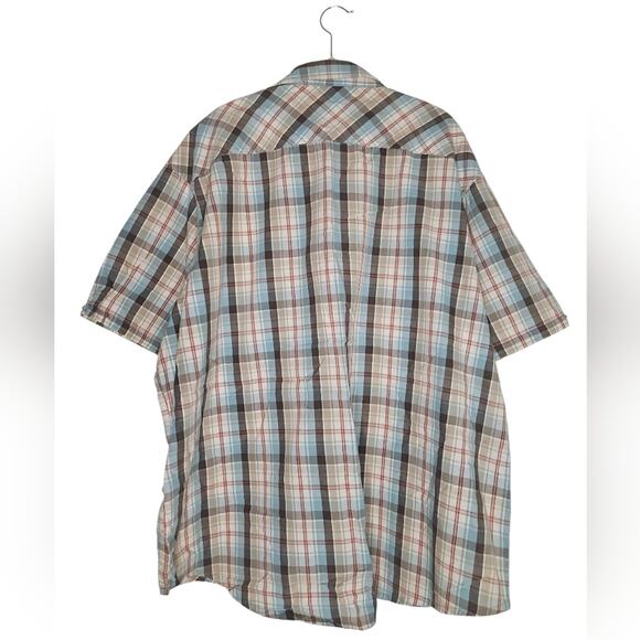 Men's Timberland Blue and Red Casual Button Down Shirt - Picture 3 of 3